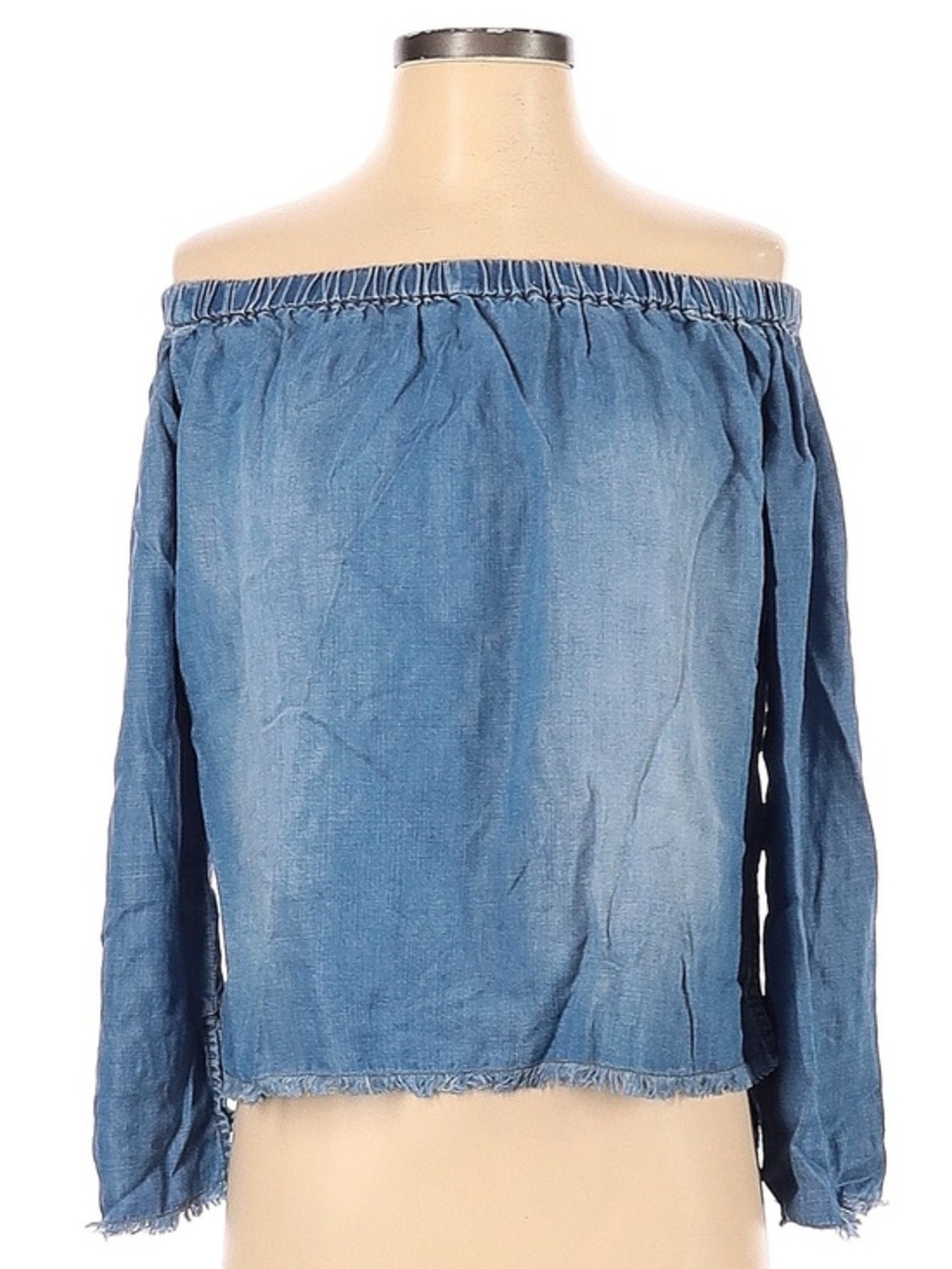 cloth & stone Off-Shoulder Chambray Top in Light Blue